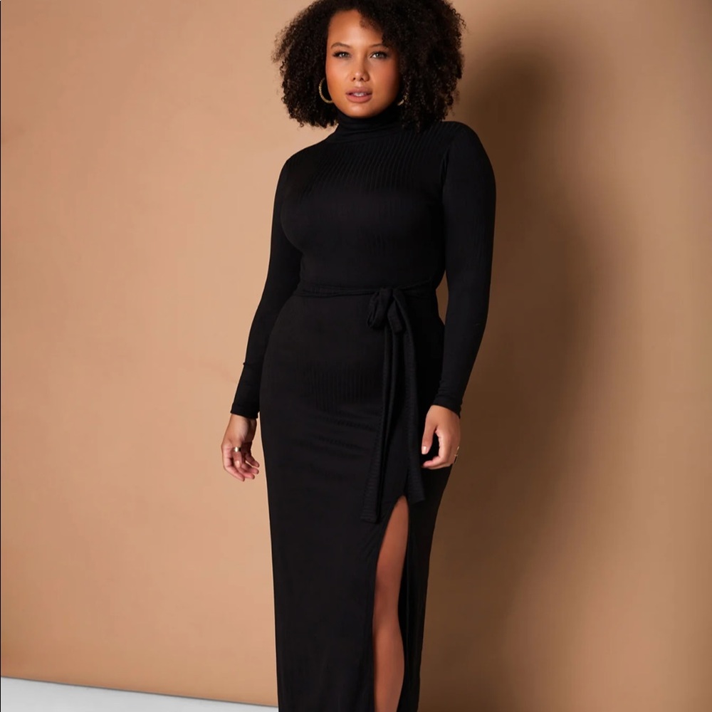 Black Sweater Dress with Slit - NWT✨